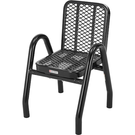 Global Industrial Outdoor Dining Chair, Expanded Metal, Black 348115